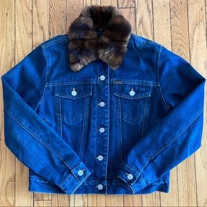 RALPH LAUREN JEANS CO DENIM JACKET FAUX FUR COLLAR